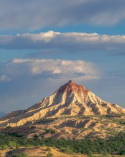 The morning light paints the Green River landscape in warm hues