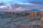 Witnessing the dawn paint the Moonscape Overlook in Hanksville